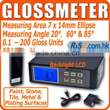 Handheld Digital Gloss Meter 20 60 85 Degree Tile Floor Metal Surface 0.1 ~ 200 w