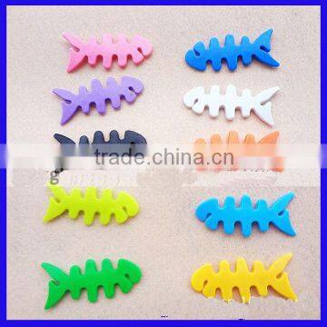 Colourful cute fish bone shape silicone winder by assurance suppliers