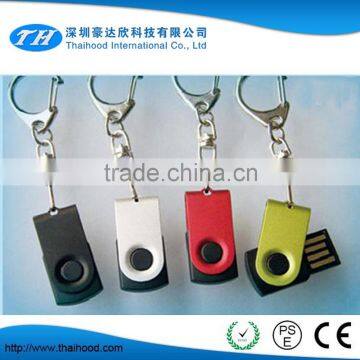 Promotion Gift Swivel Shaped USB Flash Drive, mini Pen Drive with keychian                        
                                                Quality Choice