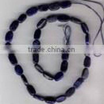 Plain oval lapis beads