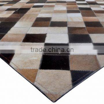 Patchwork Hair-On Cowhide Leather Rug PL-343 photo-2