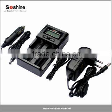 Wholesale AA AAA 9V Li Ion Battery /NIMH Battery Smart Rapid Battery Charger [3 in 1] H2 Charger(black) Soshine Co.,