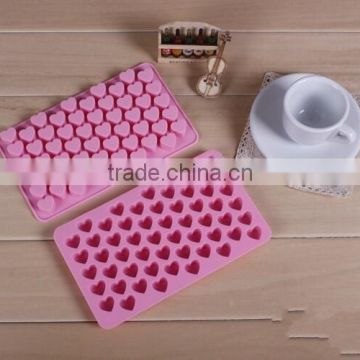 The newest Food grade 55 cubes heart shape silicone cake mold