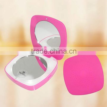 Square Double sided lighted compact mirror