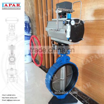 LAPAR Pneumatic Wafer Butterfly Valve with Handwheel