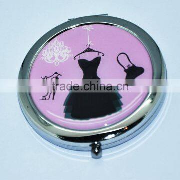 Custom eco-friendly foldable compact cosmetic round pocket mirror