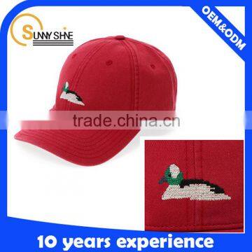 Promotional flat embroidery Logo red Custom Baseball Cap wholesale