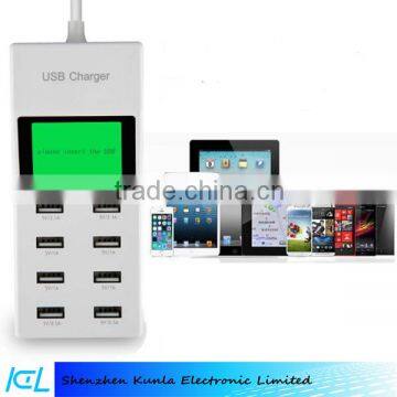 Factory price 5V 9.2A 8 Port Multiple USB Charger,Wall charger USB Charger with Display for Mobile phone &Tablets