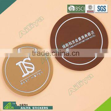 promotional advertising full color printing anti-slide custom logo round promotion absorbent soft pvc coaster