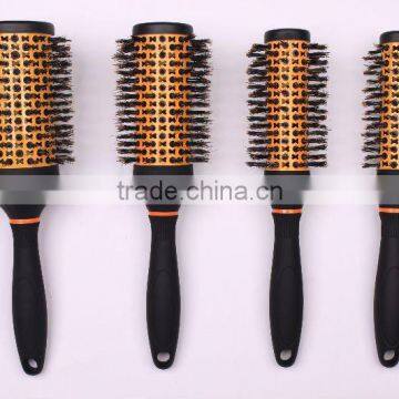 100%l boar bristle ceramic ionic round hair brush