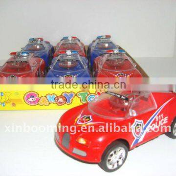 Candy toy,pull line police car with light, promotion gift