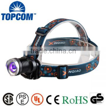 Zoomable UV-Ultraviolet Led Purple Light 3 Modes Ultraviolet LED Zoom UV Headlamp