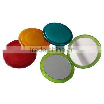 Plastic folding Double Sides small round makeup Mirror