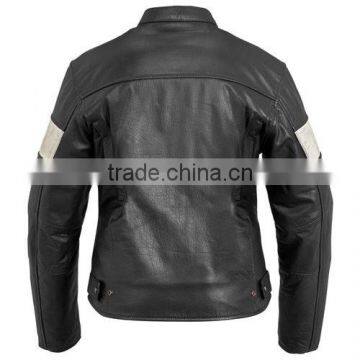 Men Black Motorbike Leather Jacket / Moto Leather Jacket AI-8095 photo-2