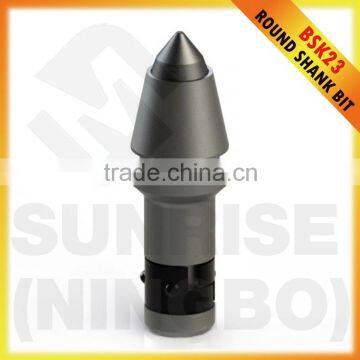 BSK23 Foundation drilling tungsten carbide tipped round shank rig drill tools tooth betek pick