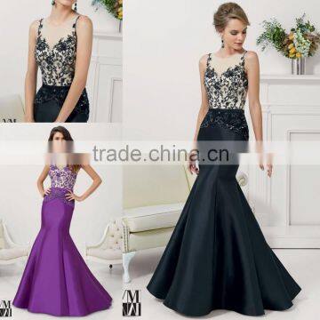 HA-013 2015 Elegant Trumpet Sheer Scoop Appliques Beaded Stain Celebrate Dress A-Line Ruched Beaded Prom Quinceanera Dress