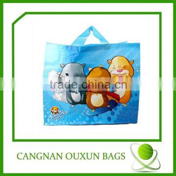 Supermarket lamination recycled glossy pp woven shopping bag