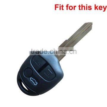 Car Leather Remote Key Cover Case For Mitsubishi Lancer Outlander ASX Pajero 3 Button Insert Accessories photo-3