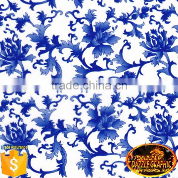 Dazzle Graphic New Arrival Feature Design Blue Porcelain Hydrographic Film No.DGDAF001 Floral Water Transfer Printing Film