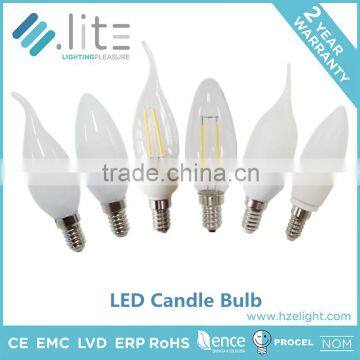 Led Lampen Candle Shape Tailed C37 Bulb 6.5w IC Driver E12 E14 E26 E27 Base CE RoHS Certifications Plastic Plus Aluminium photo-2