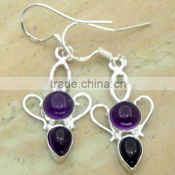 GENUINE AMETHYST AND .925 FASHION EARRINGS