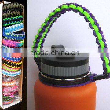 fashion woven 550lb paracord water bottle-Hydro Flask handle