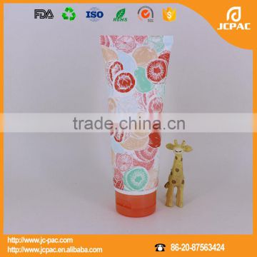 Finely Orange Fruit Body Wash Plastic Comestic Tube with Flip-top Cap