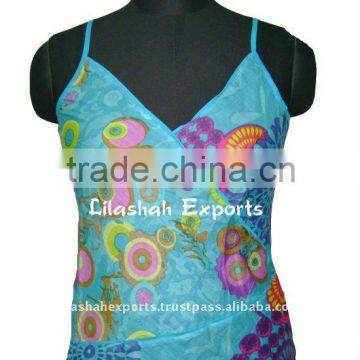 VP2026 Cotton Printed Tank Tops Ropa Vetement blank white tank top Camric Print Indian Kurta