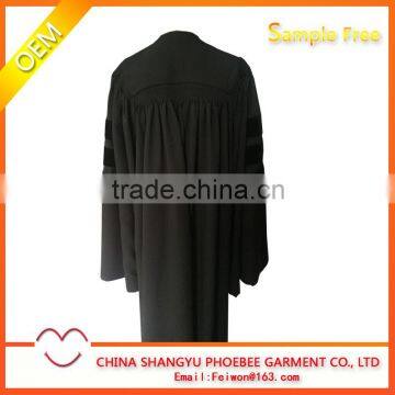 Doctoral Graduation Gown With Black Velvet Matte photo-2