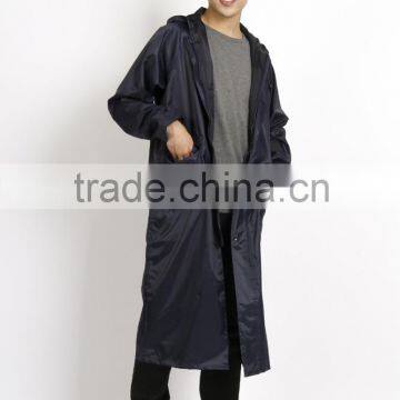 100% polyester reversible long raincoat reflective raincoat