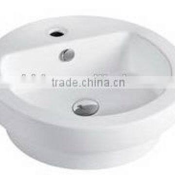 Bathroom small size above counter top cheap price ceramic wash hand basin