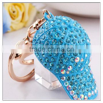 new promotion rhinestone hat keychain