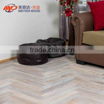 Engineered Oak 90mm x 18-4mm Smoked Brushed White Oiled Wood Flooring