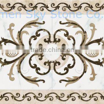 sky15 floor design water jet marble medallion