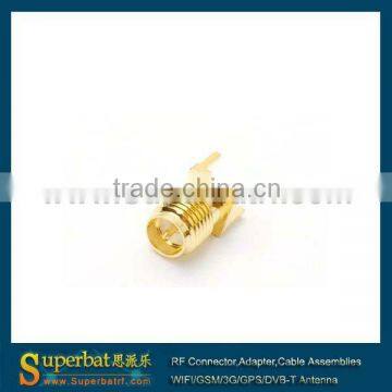 sma rf connector pcb RP-SMA thru hole Jack(male pin) PCB Mount with solder post for sma antenna