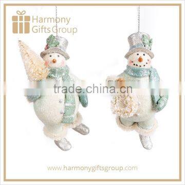 Resin Retro Christmas Snowman Figurines