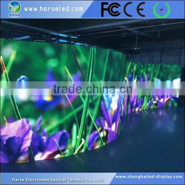 hd P3.91 indoor curve led display screen with 500*1000mm cabinet