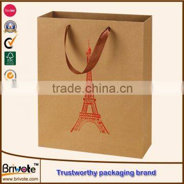 Brown paper shopping bag/Gift paper bag/Kraft paper garment bag