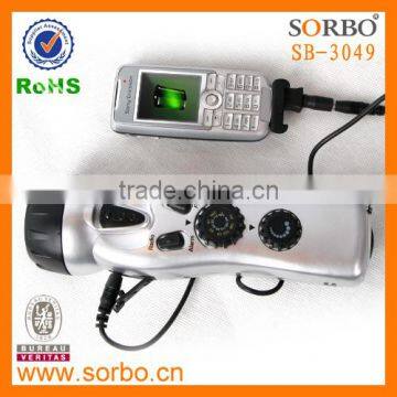 SORBO Fashion Design Rechargeable Hand Crank Emergency Cell Phone Charger with LED Flashlight