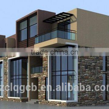 Wooden door luxury villas with steel structure frame