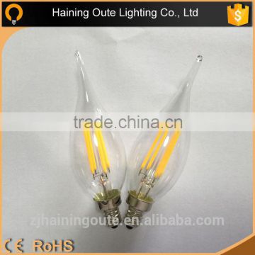 DIAMMABLE !!! warm white dimmable C35 E14 4w led filament candle bulb, candle led filament bulb C35