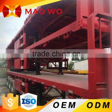 MAOWO 20ft 40ft Tri-axle Flatbed Trailer With Container Lock For Sale