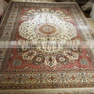 pink color classic oriental handmade silk carpet kashmir silk carpet iranian hand knotted silk carpet