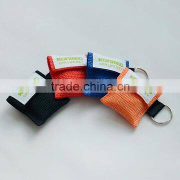 Disposable keyring cpr mask ,replacement cpr face shield latex free