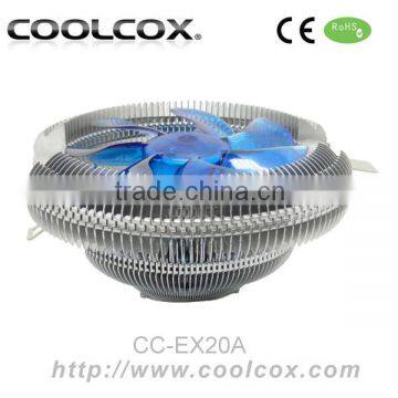 COOLCOX CPU COOLER CC-EX20A for Intel LGA 1156/1155/1151/1150/775 & AMD FM2/FM1/AM3+/AM2/AM2+,aluminium fins