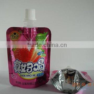 Aluminium foil stand up bag with plastic cup ever beauty trading for juice packaging