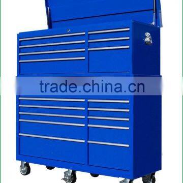 TJG-TC56K18 Metal Storage Cabinet 56 Inch Tool Cabinet Combo With 18 Drawers Blue