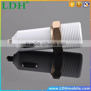 Hot Selling 2015 Cheap Double Slots USB Car Charger 2015 Black&White Screw Car Chargers zDA1151