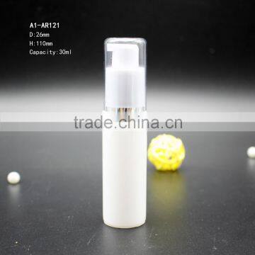 30ml high quality white airless pump bottle with gold ring