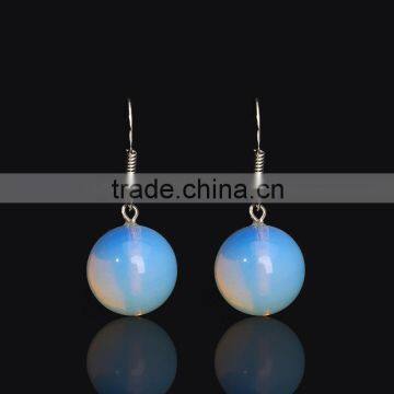 Eco-friendly Alloy Stone Earring Jewelry Ball Pendants Clear Opal Dangle Earrings